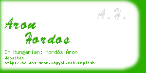 aron hordos business card