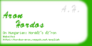 aron hordos business card